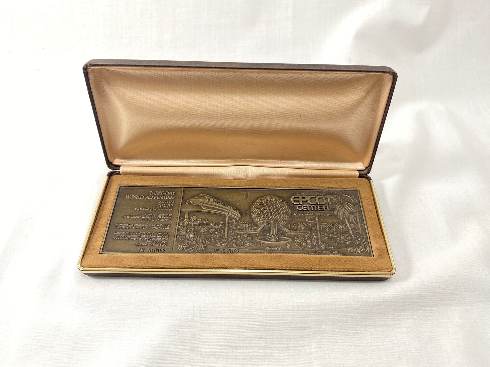EPCOT Center Commemorative Bronze Ticket from October 11982 Etsy