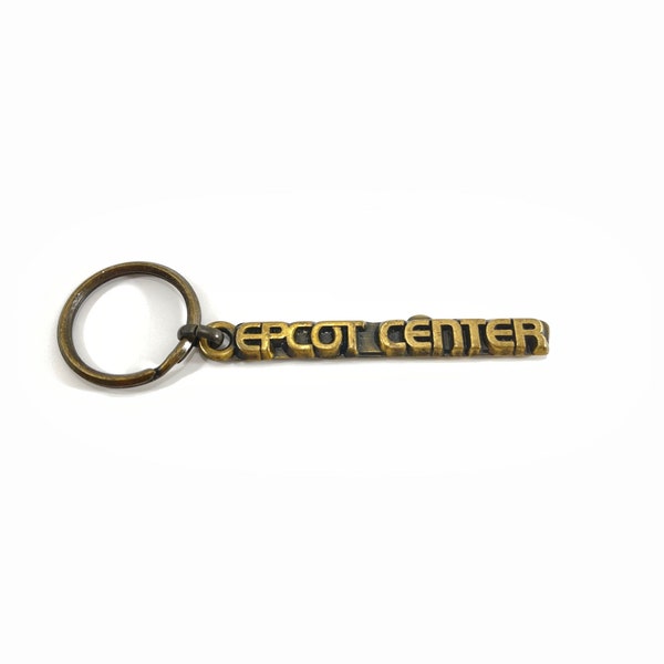 Key Chain with EPCOT Center and Walt Disney World Text - Made of Bronze/Metal