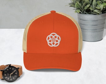 EPCOT Orange and White Logo Trucker Hat in Retro Style - EPCOT Center - RETROCOT Original