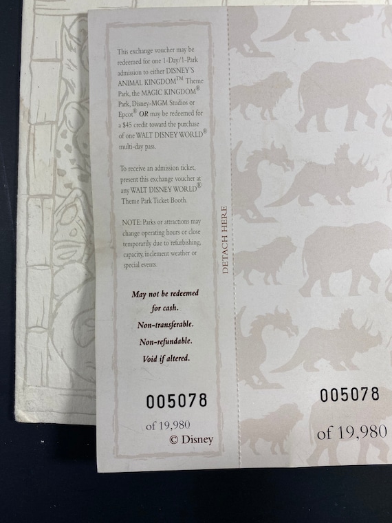 Disney's Animal Kingdom Limited Edition Opening Day Commemorative