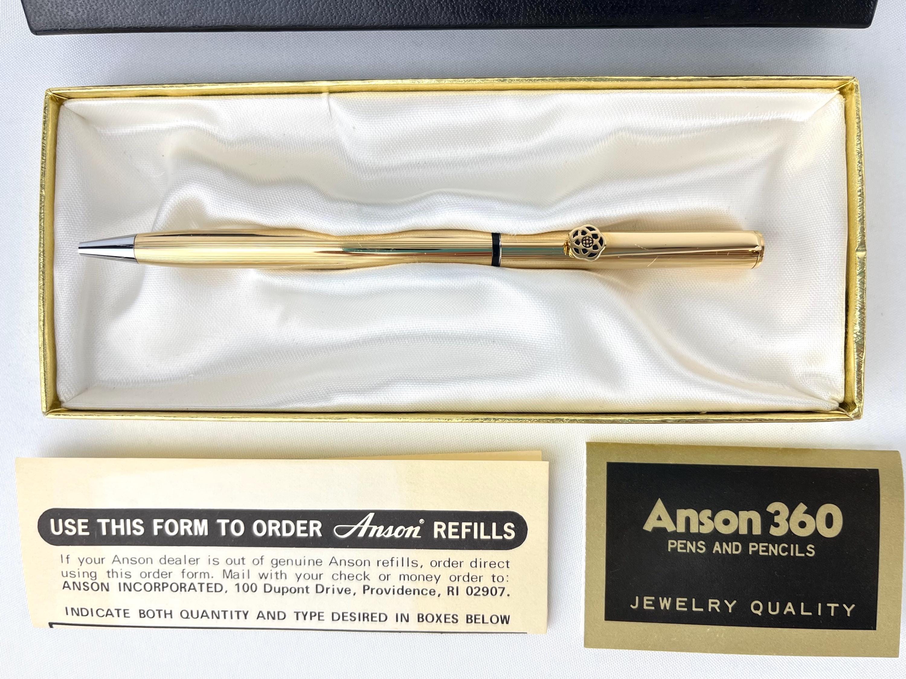 Disneyland Anson ペン Anson Gold Tone Pen W/desk Stand 50 Happy Years Anniversary