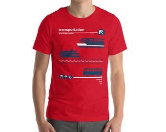 Transportation and Ticket Center T-Shirt Adult Unisex - Monorail, Ferry and Bus - A Retrocot Original