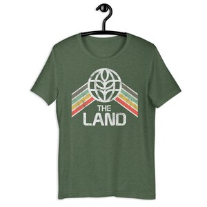 The Land Tri-Blend T-Shirt with Green, Yellow and Red Rainbow Stripes - A Retrocot Original