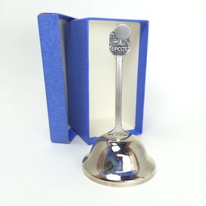 EPCOT Center Silver Tone Bell  - Featured Spaceship Earth - 1982 Walt Disney Productions