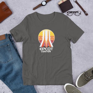 EPCOT Center Fountain Shirt - Featuring EPCOT Fountain Acrylic Pylons and Spaceship Earth - A Retrocot Original
