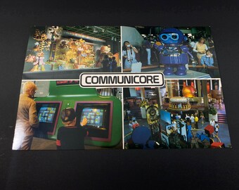 Vintage Communicore Postcard with EPCOT Center Scenes - The Age of Information - SMRT-1, Communicore