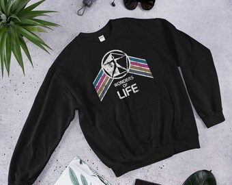 Wonders of Life Sweatshirt Crew Neck with Rainbow Stripes - A Retrocot Original