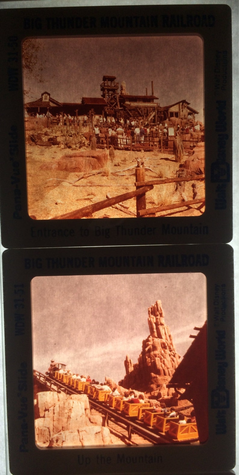 Big Thunder Railroad Pana-Vue Slides Walt Disney World Vintage Disneyana New in Package Set of 5 Five