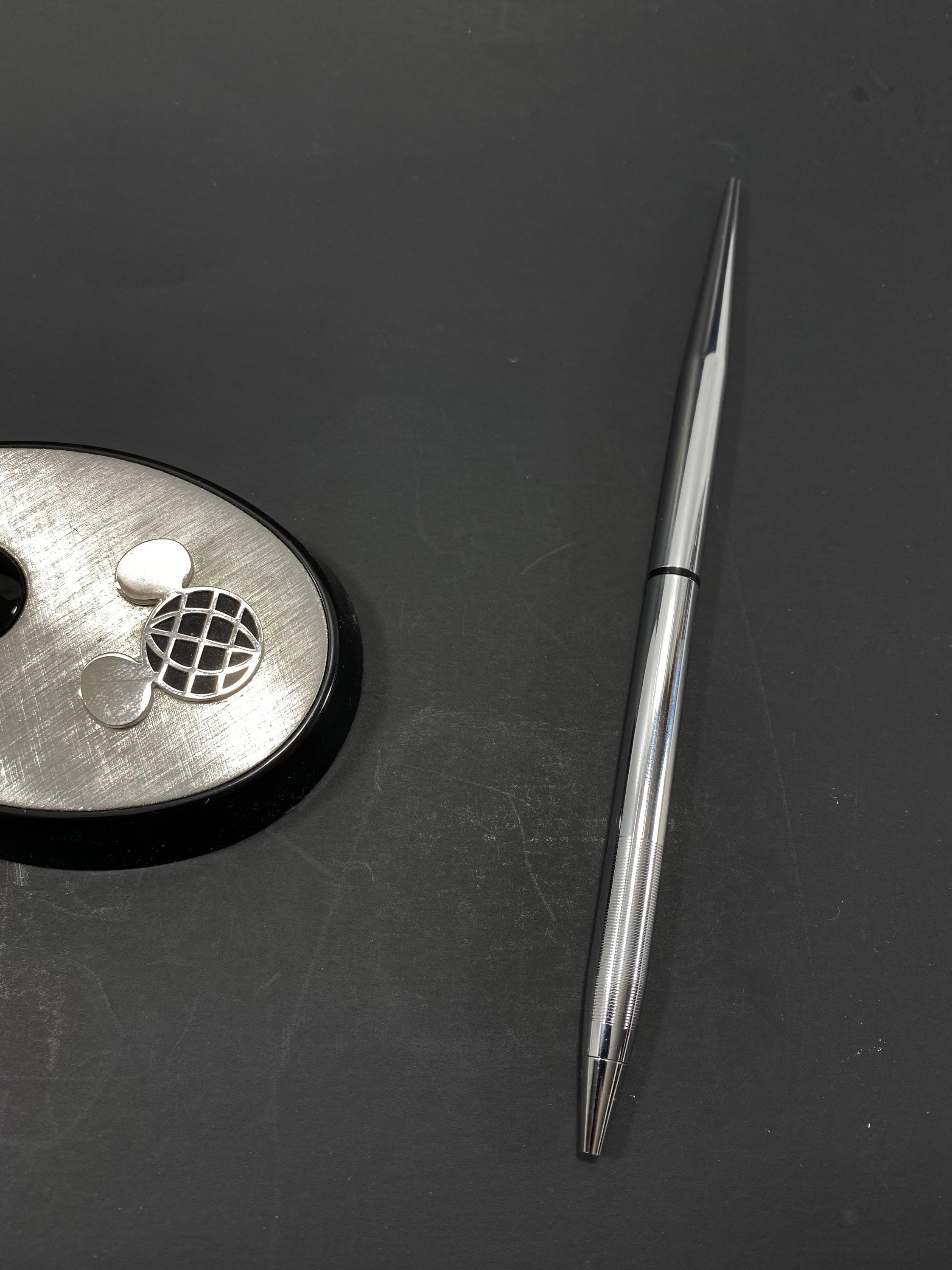 Disneyland Anson ペン Anson Silver Pen With Mickey Mouse Ears World Logo From the