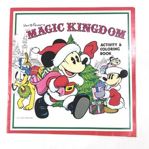 1970&#39;s Magic Kingdom Activity and Coloring Book - Christmas Featuring Mickey and Minnie Mouse, Donald Duck, Pluto from Disneyland