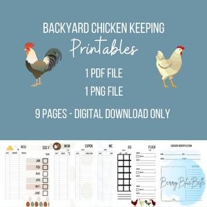 Backyard Chicken Keeping Printables - Digital Download