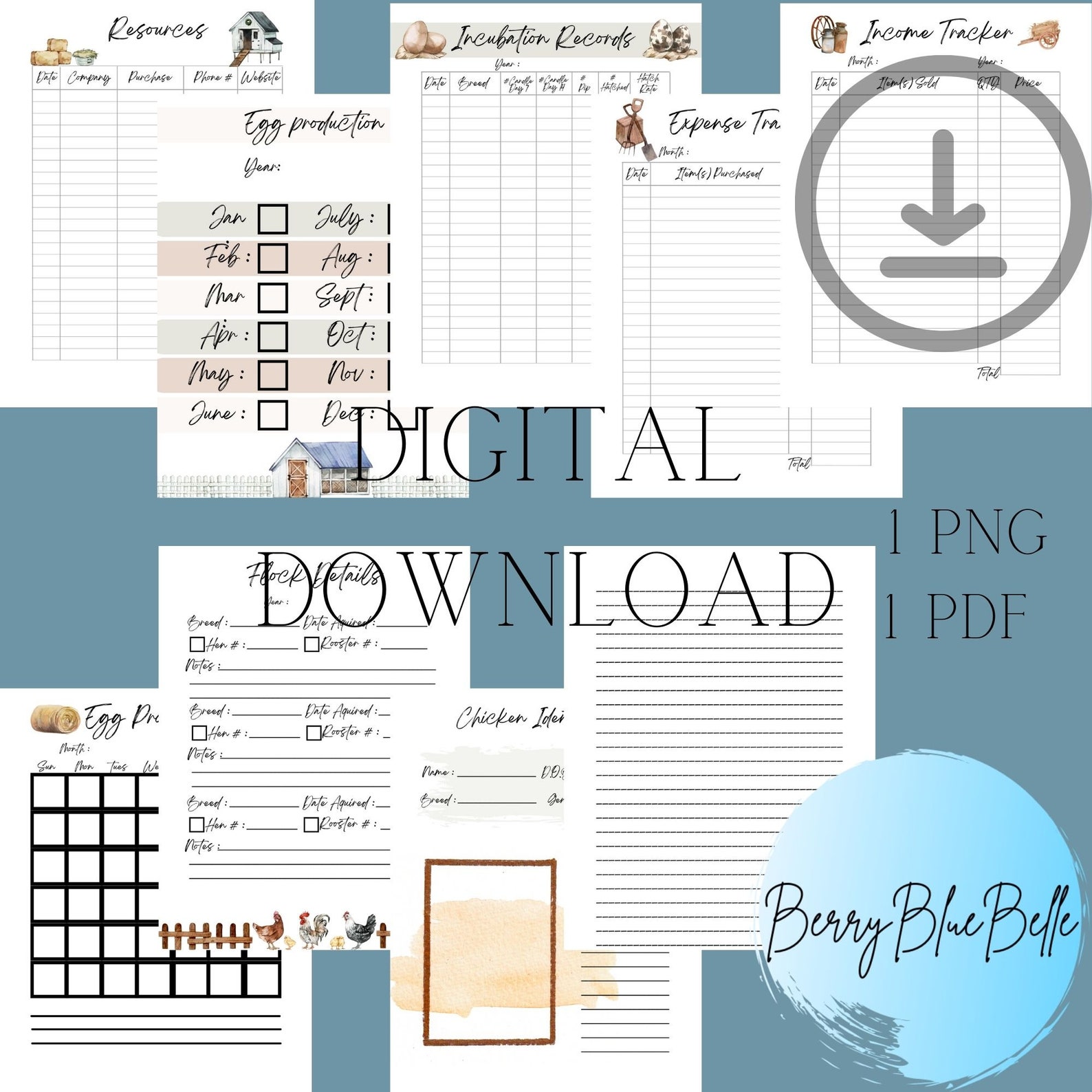 Backyard Chicken Keeping Printable - Chicken Record Keeping Digital ...