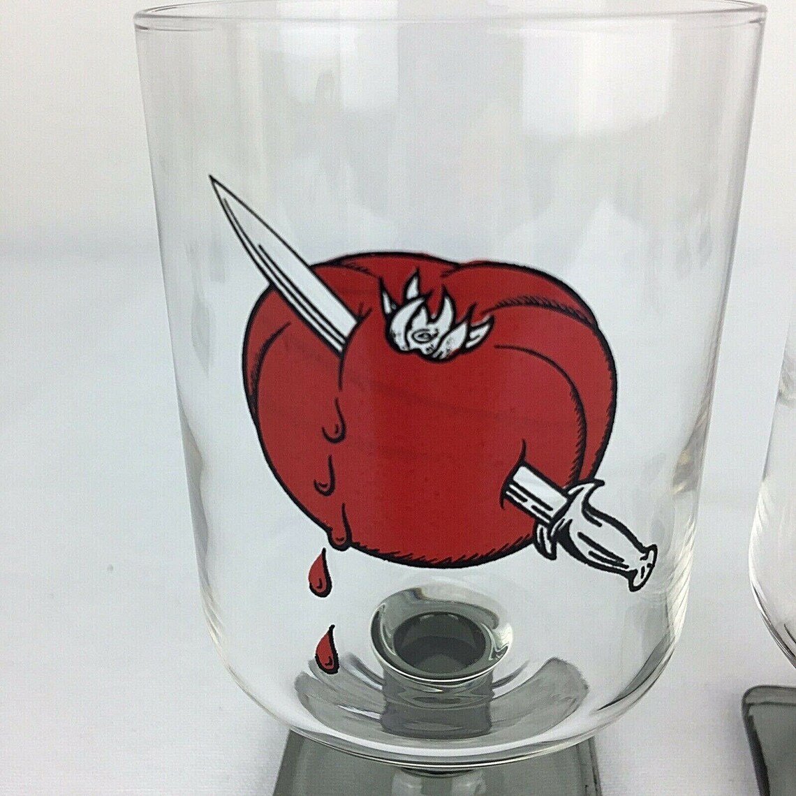 Bloody Mary Glasses Set of 6 Tomato and Sword Knife Vintage Etsy