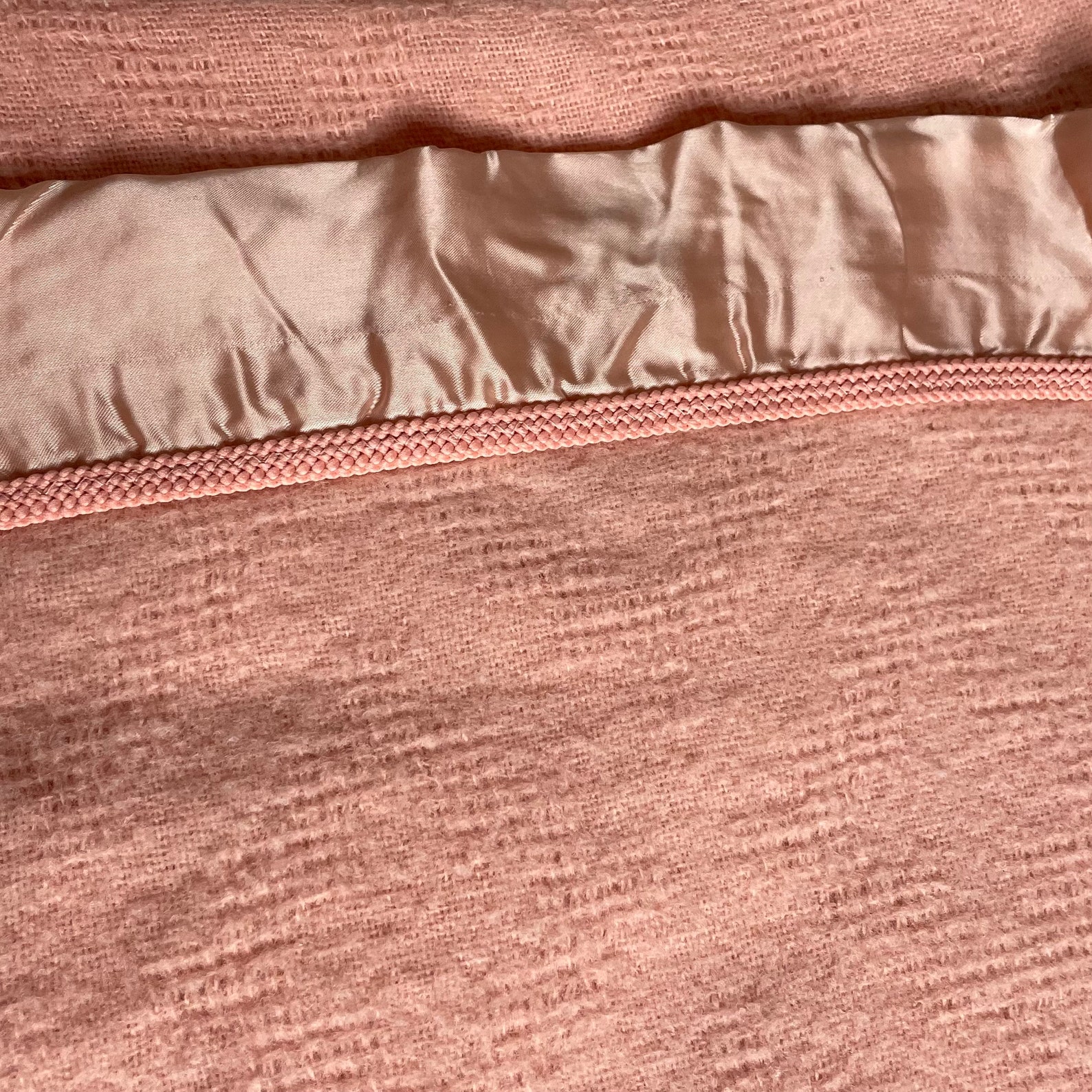 Royal Velvet Wool Blend Thermal Blanket Pink 86x84 Made in USA Etsy