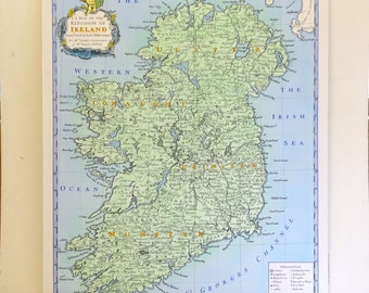 Kingdom of Ireland map after Seale original artwork Betteridge Irish wall décor gift Eire map Irish Sea St Georges Channel