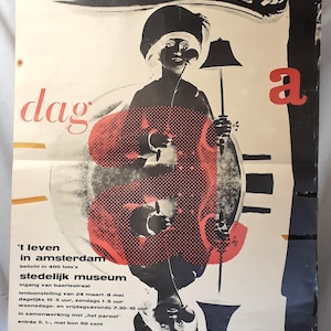 Original vintage photo exhibition poster Stedelijk Amsterdam surreal mid century Dutch Museum poster photographer wall hanging rare gift