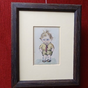Original antique art Suzanne 1921 after Charles Twelvetrees Aw! You’d be cross too comic cartoon child humour wall decor framed signed art