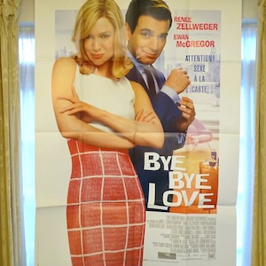 Bye Bye Love Ewan McGregor Renee Zellweger original vintage French movie film poster romantic film fan collector gift cave den wall decor