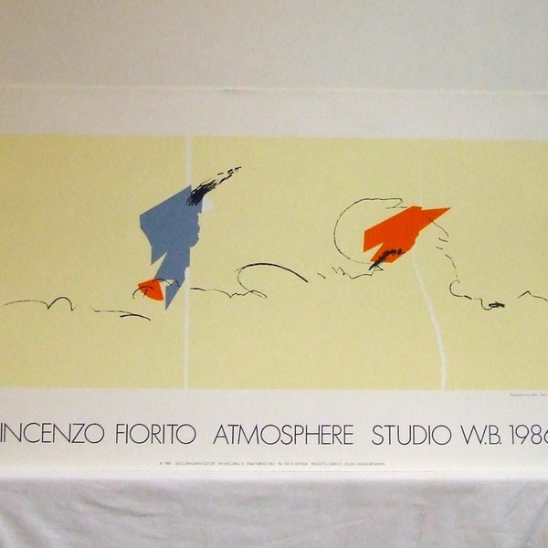 Vincenzo Fiorito Atmosphere Studio WB1986 Italian post expressionism modern wall art decoration large wall poster abstract mid century art