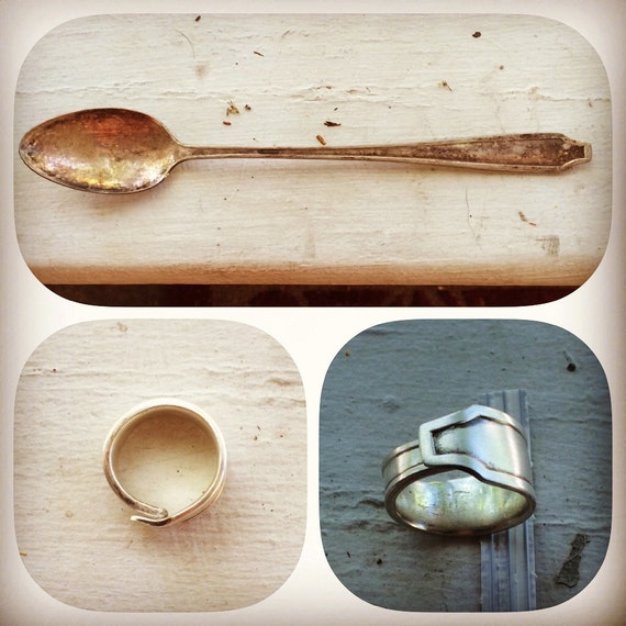 Items similar to Silver Men's Spoon Ring on Etsy