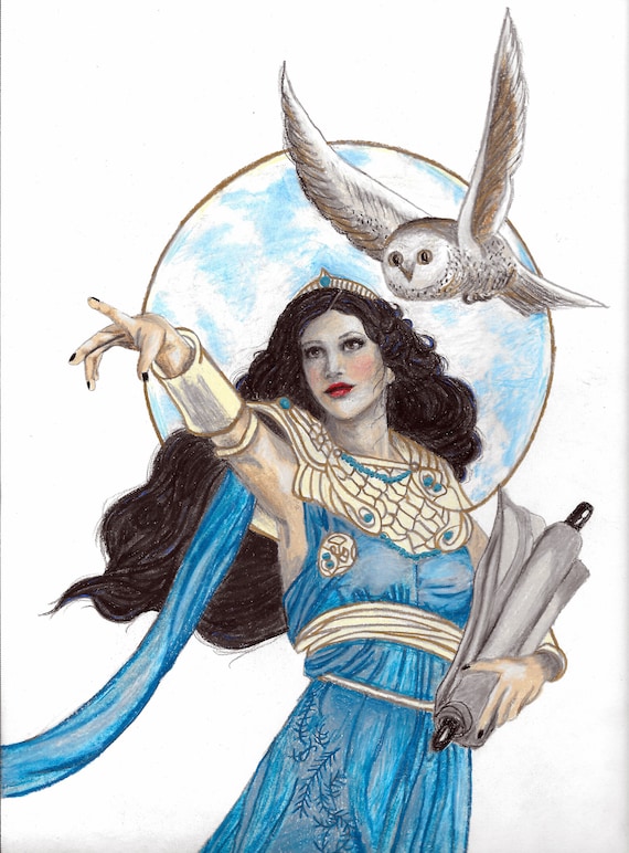 Athena Drawing Colored