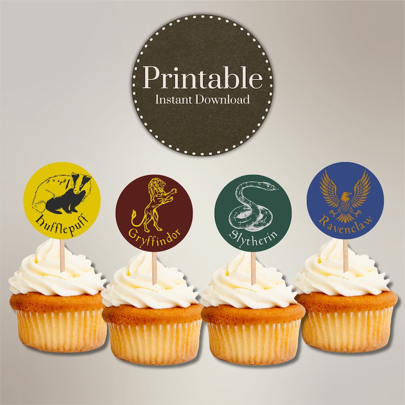 Printable Hogwarts Cupcake Toppers Etsy Australia