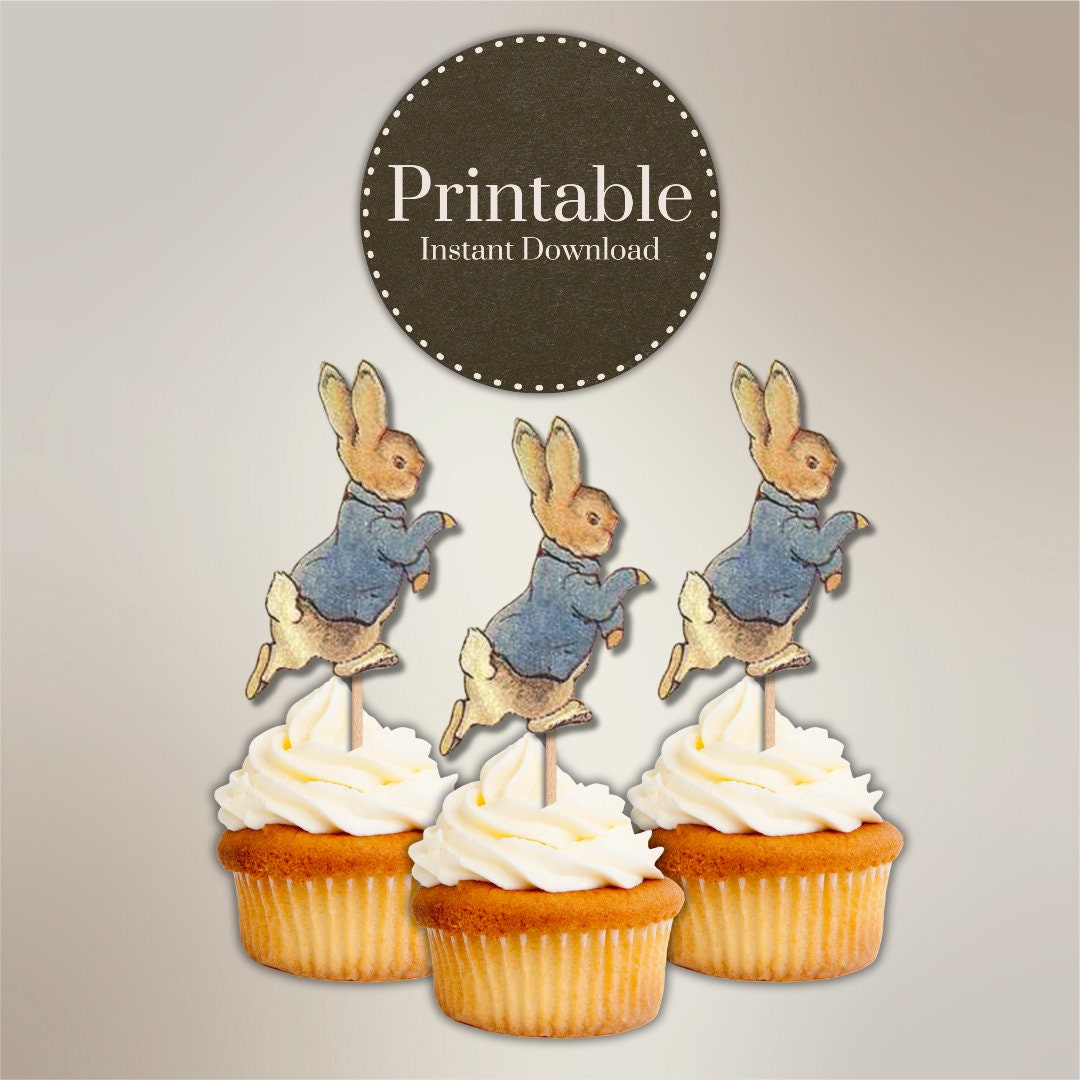 Printable Peter Rabbit Cupcake Toppers - Etsy UK