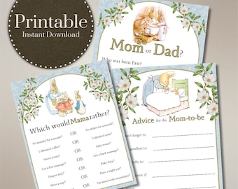 Printable Peter Rabbit Baby Shower Games