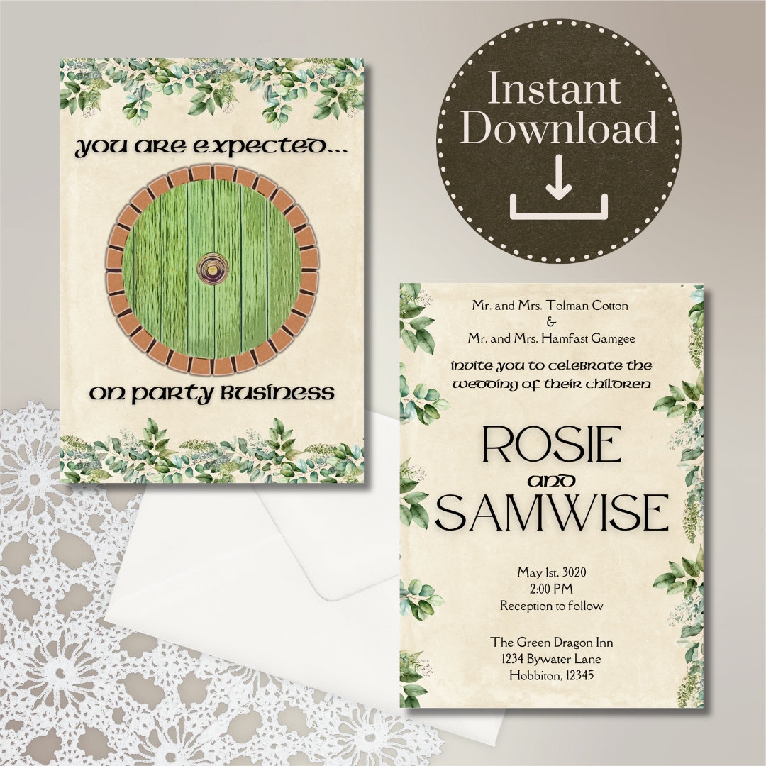 Personalized Shire Wedding Invitation Printable Etsy