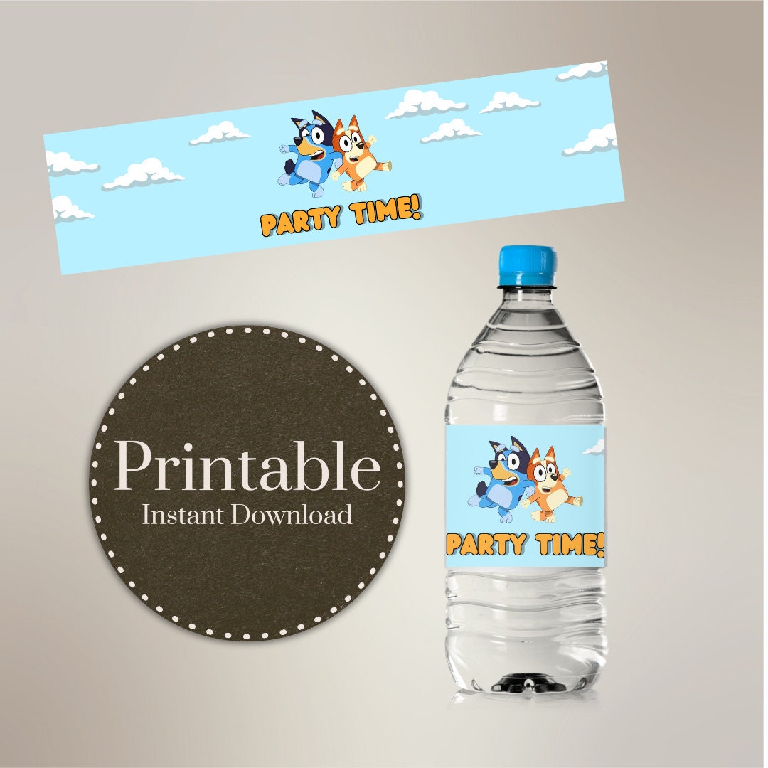 Bluey Water Bottle Labels