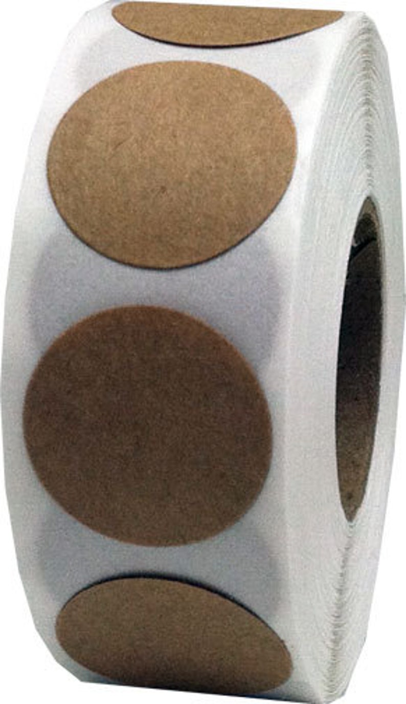 Natural Kraft Paper Adhesive Labels .75 Inch Round 500 Etsy