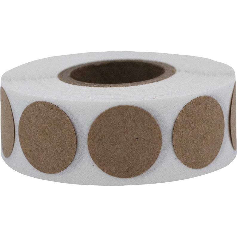 Natural Kraft Paper Adhesive Labels .75 Inch Round 500 Etsy
