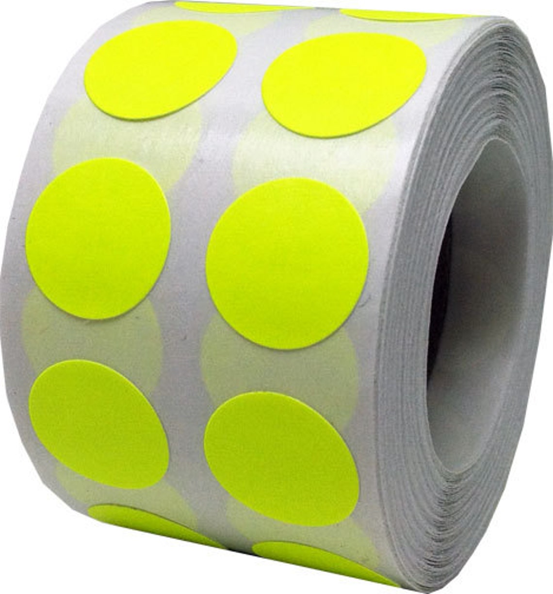 1000 Fluorescent Yellow Dot Stickers Small 1/2 Inch Etsy