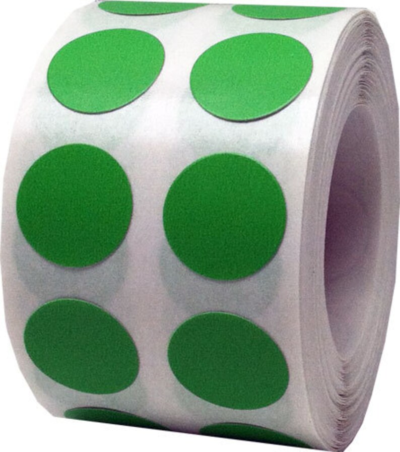 1000 Light Green Dot Stickers Small 1/2 Inch Round Etsy