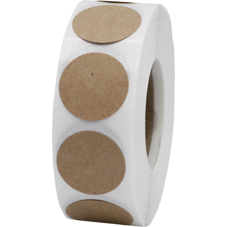 Natural Kraft Paper Adhesive Labels .75 Inch Round 500 Etsy