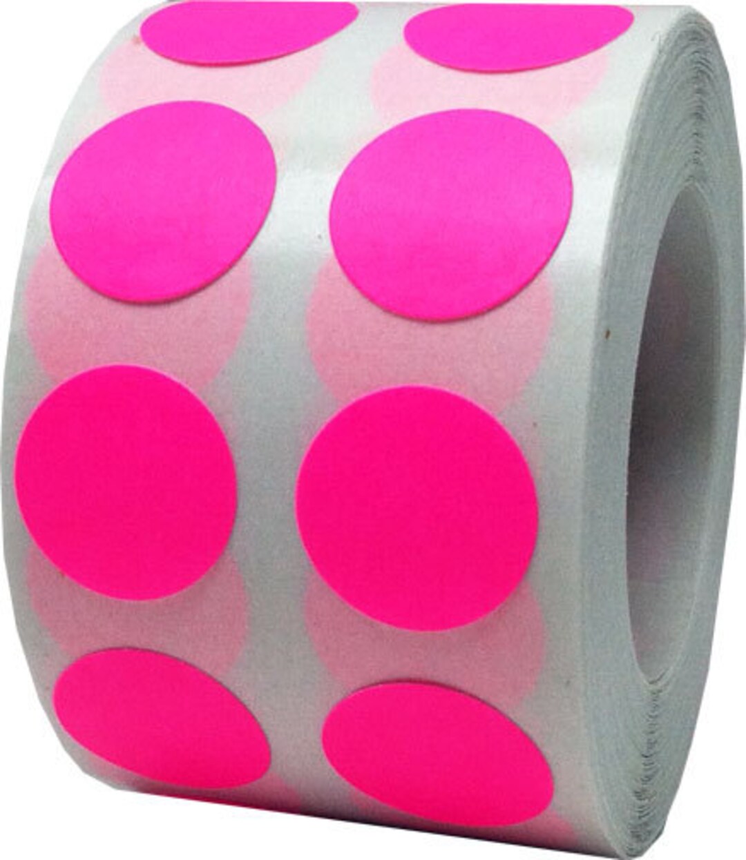 1000 Fluorescent Pink Dot Stickers Small 1/2 Inch Etsy