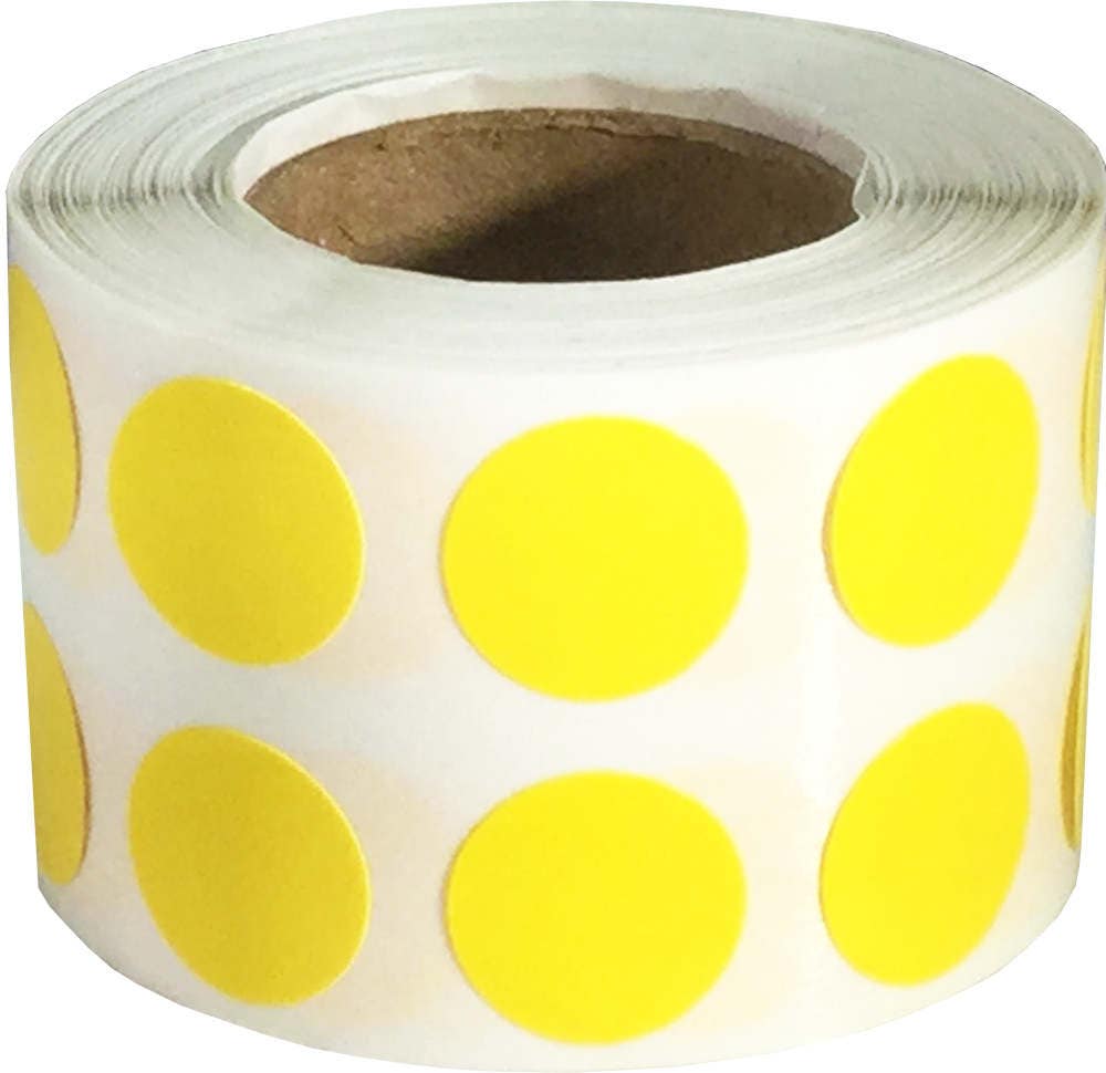 1/2 Small Round Yellow Removable Stickers 1000 Etsy