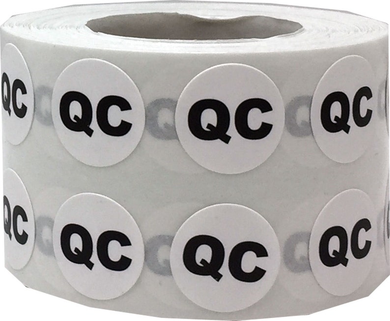 QC Quality Control Stickers 1000 Adhesive Labels Small Etsy