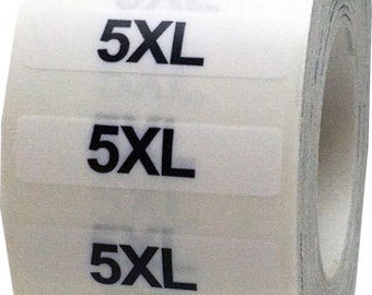 5XL Retail Clothing Size Stickers Wrap Around 1.25 X 5 Inch - Etsy