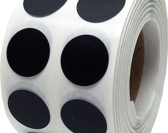 1,000 Black Dot Stickers - Solid Black Small 1/2" Inch Round Adhesive Labels/Roll