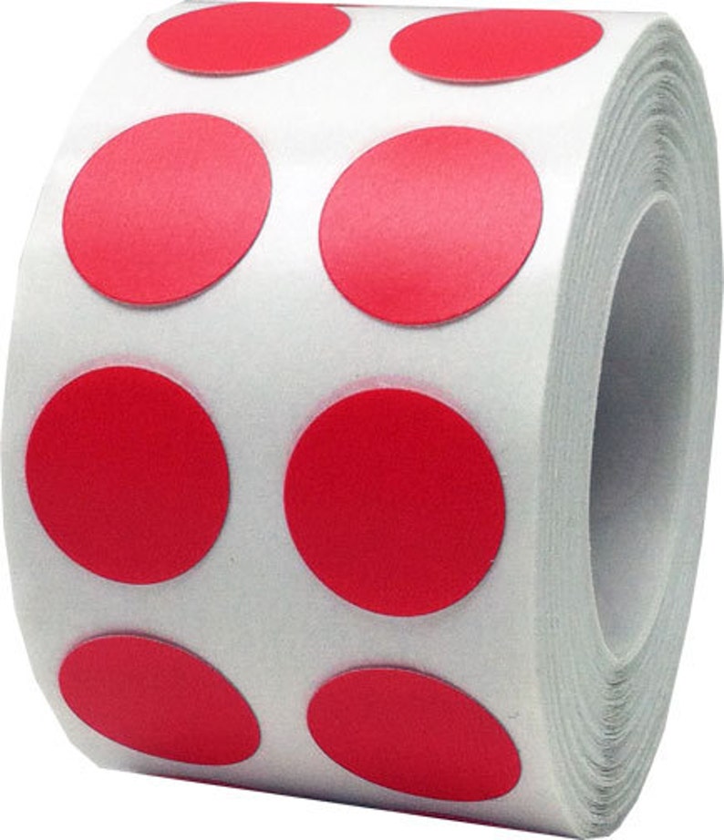 1000 Red Dot Stickers Small 1/2 Inch Round Adhesive Etsy