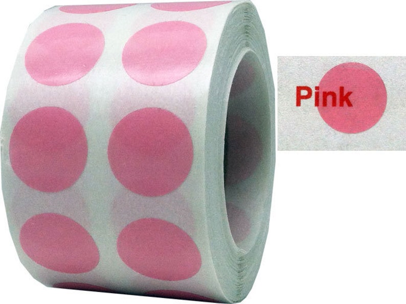Translucent Pink Dot Stickers Small 1/2 Inch Round Etsy Polska