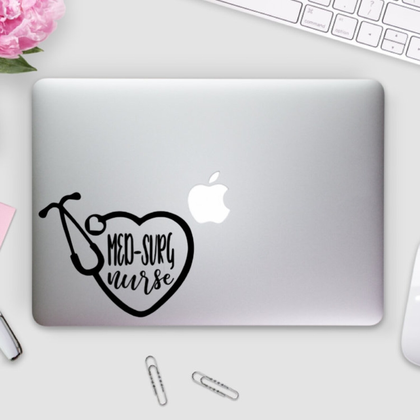 Medsurg Nurse Stethoscope Laptop Decal Nursing Graduation Etsy