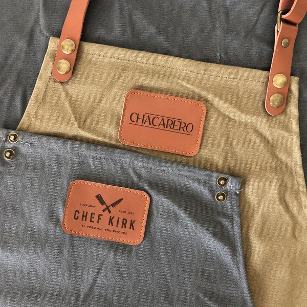Personalized Full gray canvas apron with adjustable  straps for restaurant,bakery,cafe, kitchen11