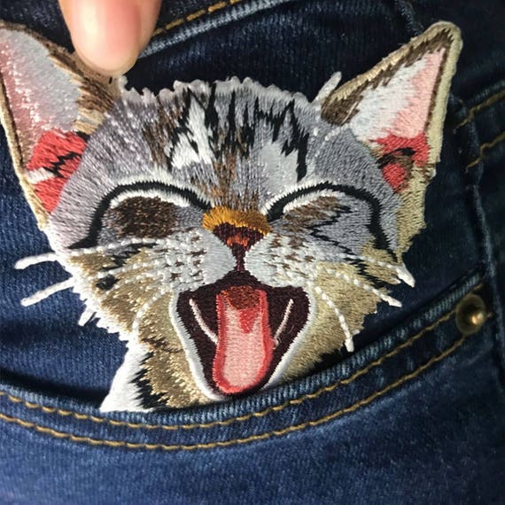 Cat Patch Iron on patch embroidered patch patches for jackets Etsy