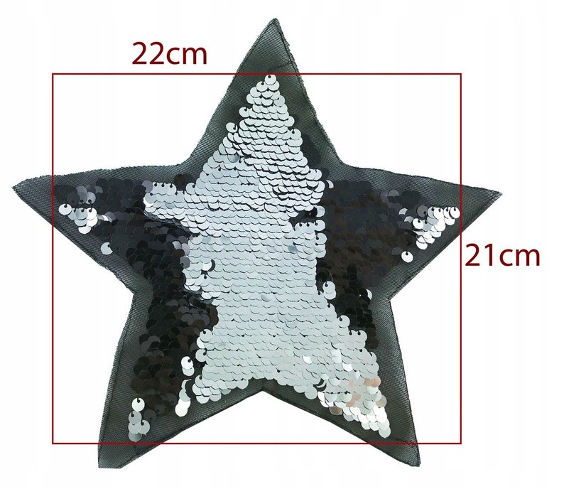 Iron on Sequin Star Applique Patch Silver 2/"