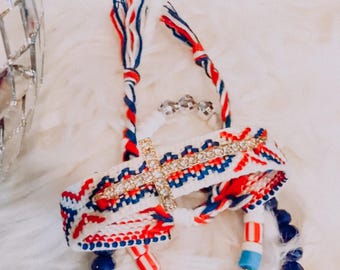 She loves Jesus + America Too friendship Bracelet