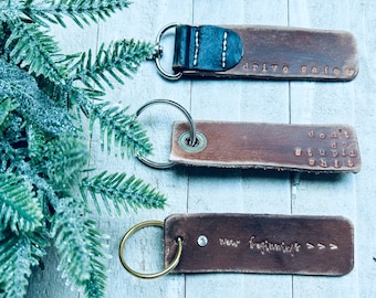 It's your road  Handstamped leather keychain