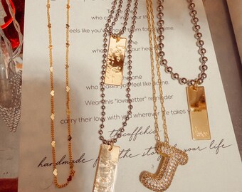 Love Letters Collection: Love is Patient Love is kind  ball + chain necklace