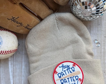 G a m e d a y  Hey Batter  patch beanies.